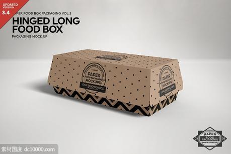长三明治盒子包装外观设计样机 - 源文件