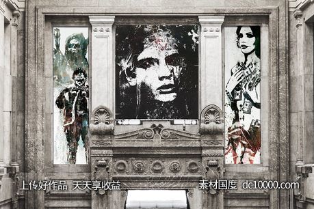 城市高端广告设计amp;艺术品展示样机[PSD]-源文件-素材国度dc10000.com