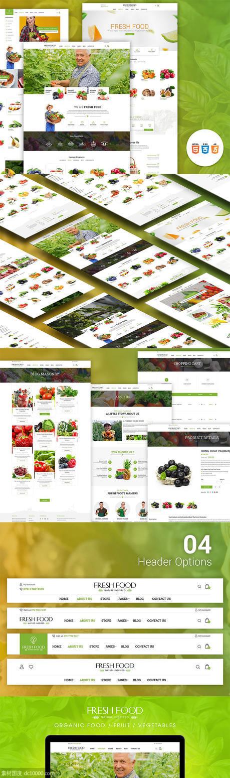有机食品蔬果网上商城HTML模板下载 - 源文件