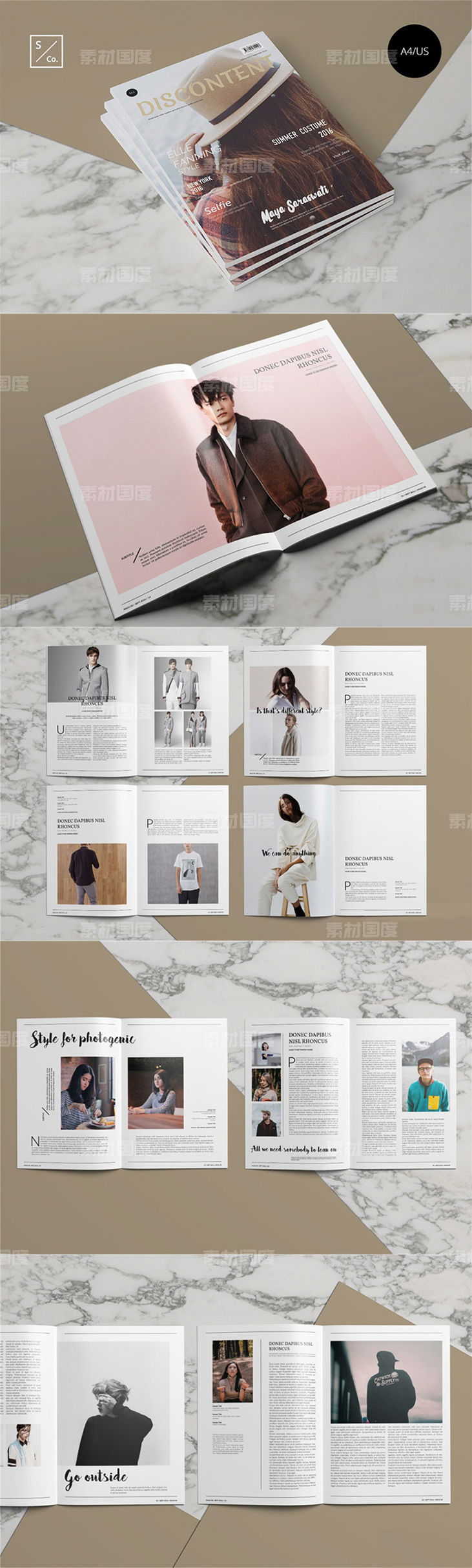 时尚简约国际范的杂志设计模版下载［for Indesign］