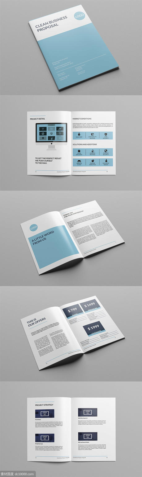 简约时尚多用途的品牌手册画册房地产楼书杂志设计模板（indd） - 源文件
