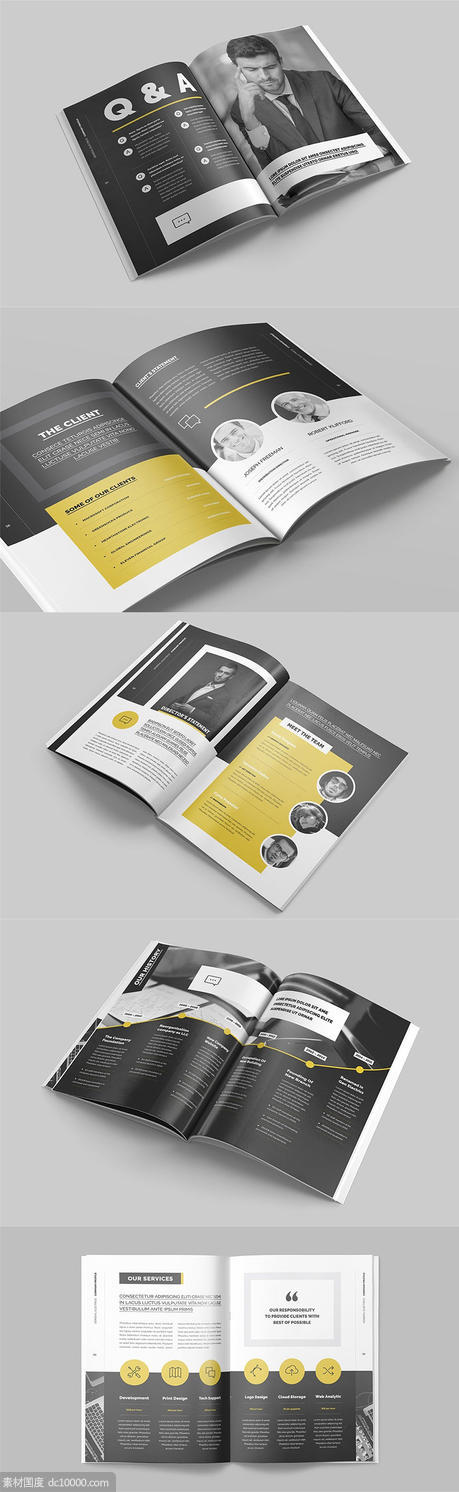 适合任何项目的高品质时尚画册企业简介品牌手册楼书设计模板 - 源文件