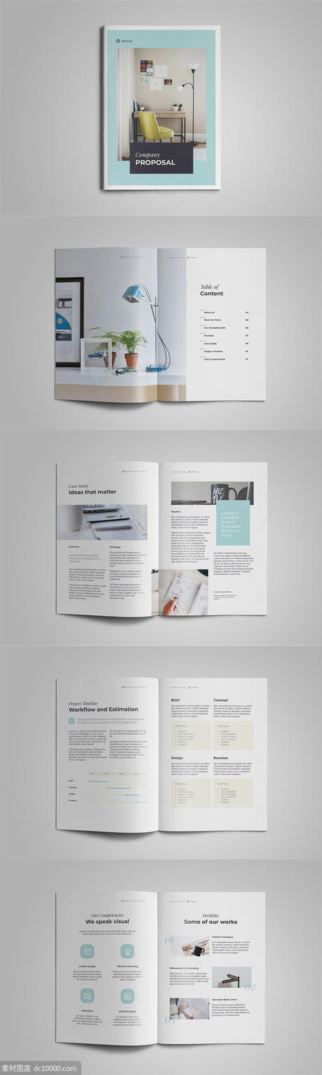 高品质商业计划书楼书杂志品牌手册画册宣传册设计模板（indd） - 源文件