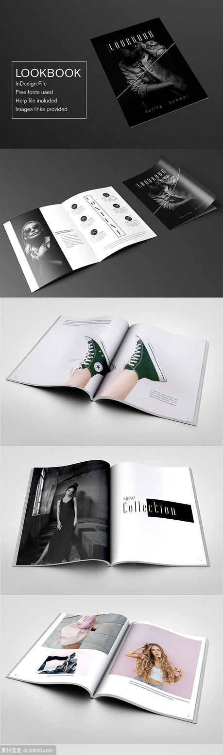 一个现代干净新鲜极简时尚的画册楼书设计模板（indd） - 源文件
