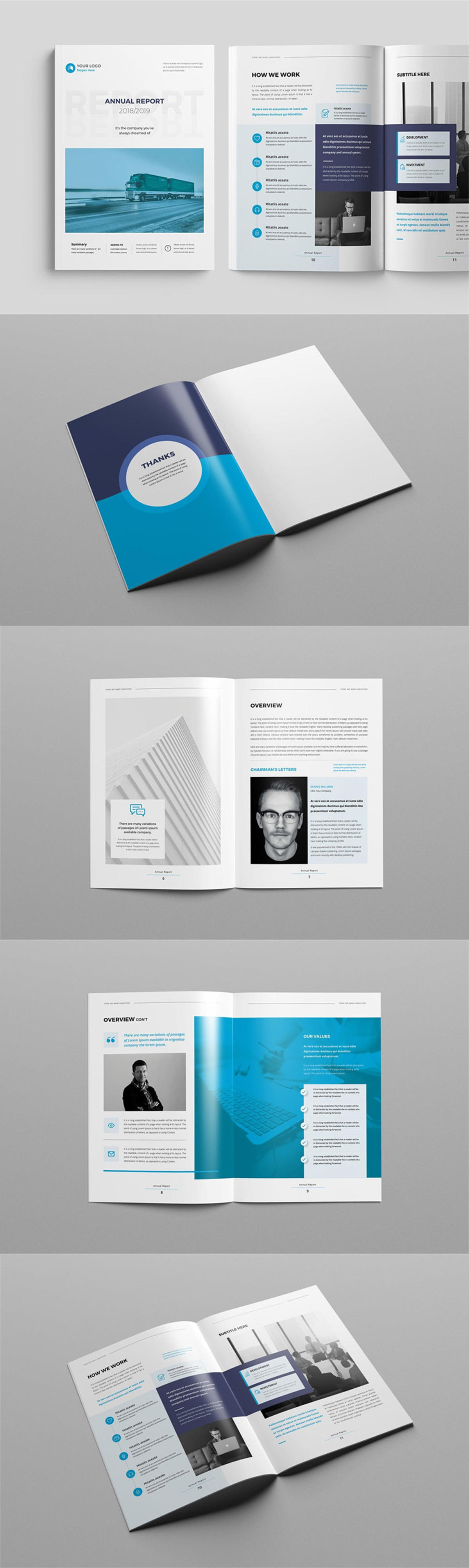 时尚简约高端年度述职报告品牌手册画册杂志房地产楼书设计模板