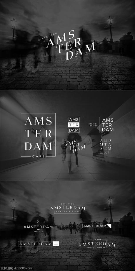 极简主义斯堪的纳维亚Logo模板 Amsterdam ndash Minimalist Logo Pack - 源文件