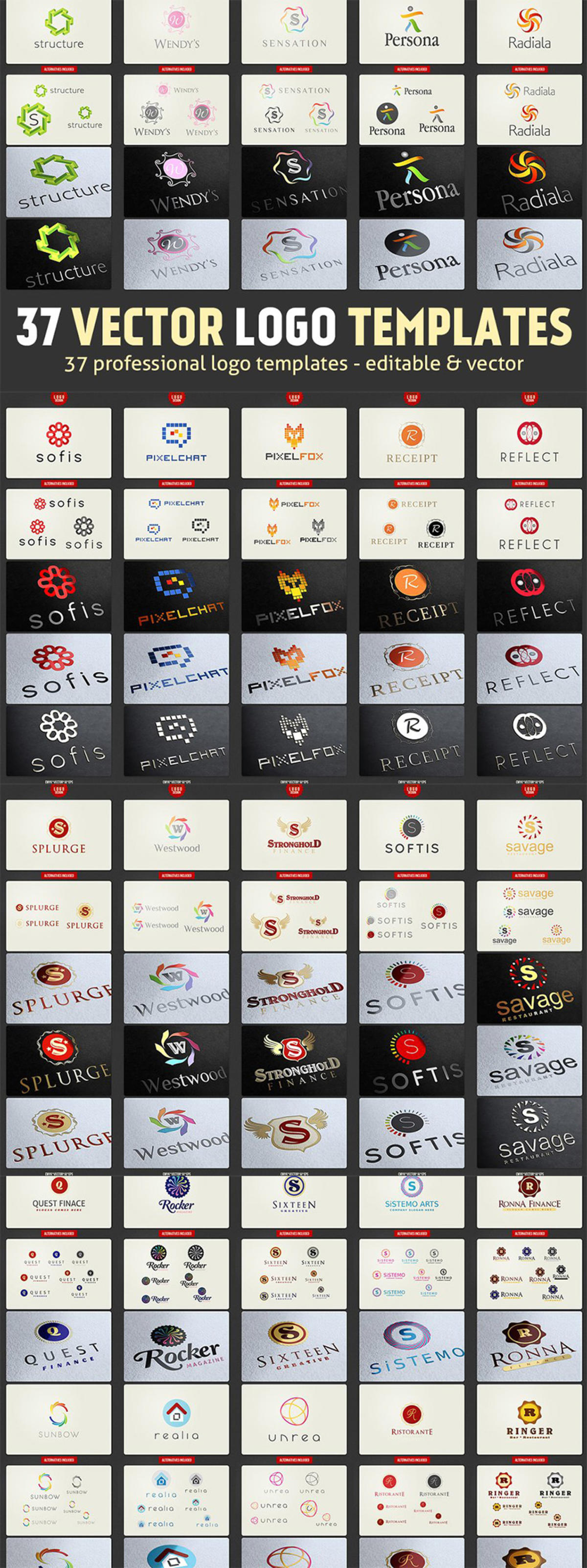 37款矢量Logo设计模板集 37 Vector Logo Templates