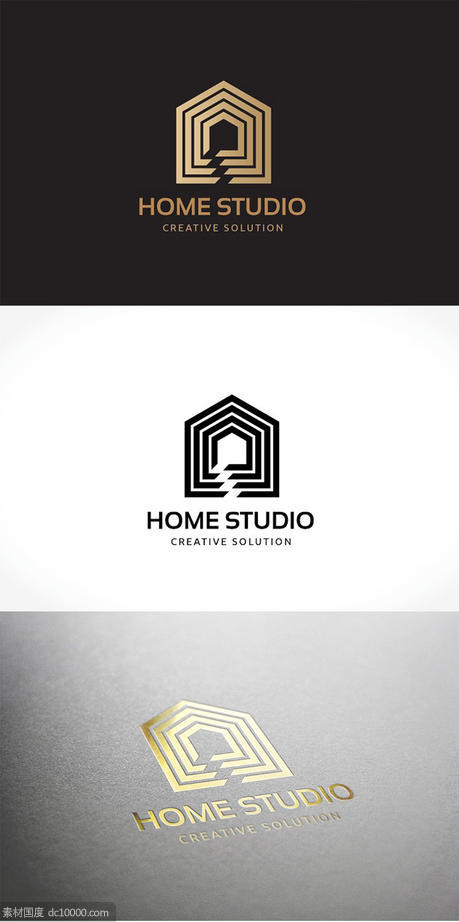 家庭工作室图形Logo设计模板 Home Studios - 源文件