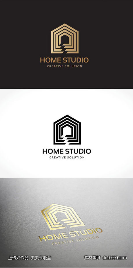 家庭工作室图形Logo设计模板 Home Studios-源文件-素材国度dc10000.com