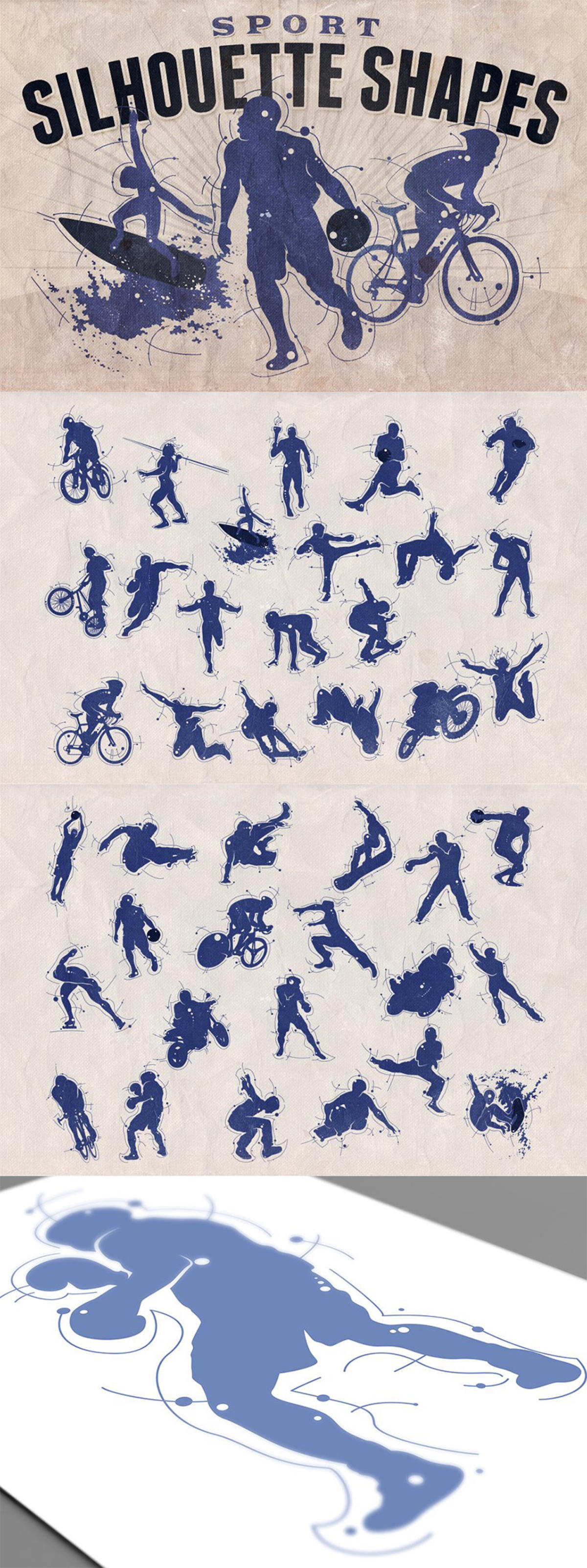 体育运动剪影图形素材 Silhouette shapes ndash Sport