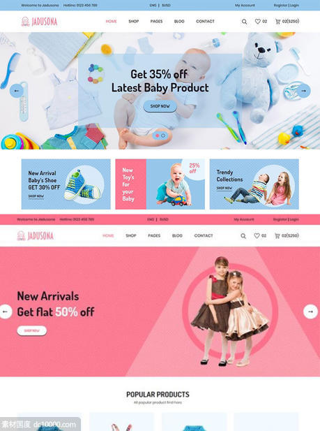 [HTML,CSS,JS]婴幼服饰玩具电商网站Bootstrap模板 - 源文件