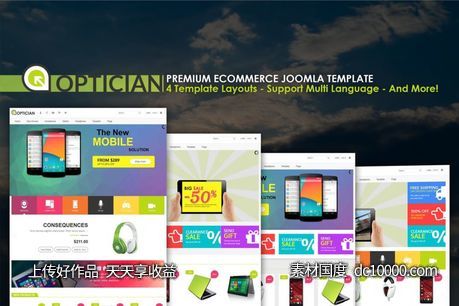 [PNG]现代设计风格电脑数码类电商网站Joomla主题模板 - 源文件