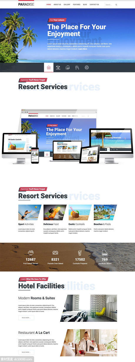 [ZIP,PDF]热带海岛旅游天堂旅游主题Joomla主题模板 Hot Paradise - 源文件