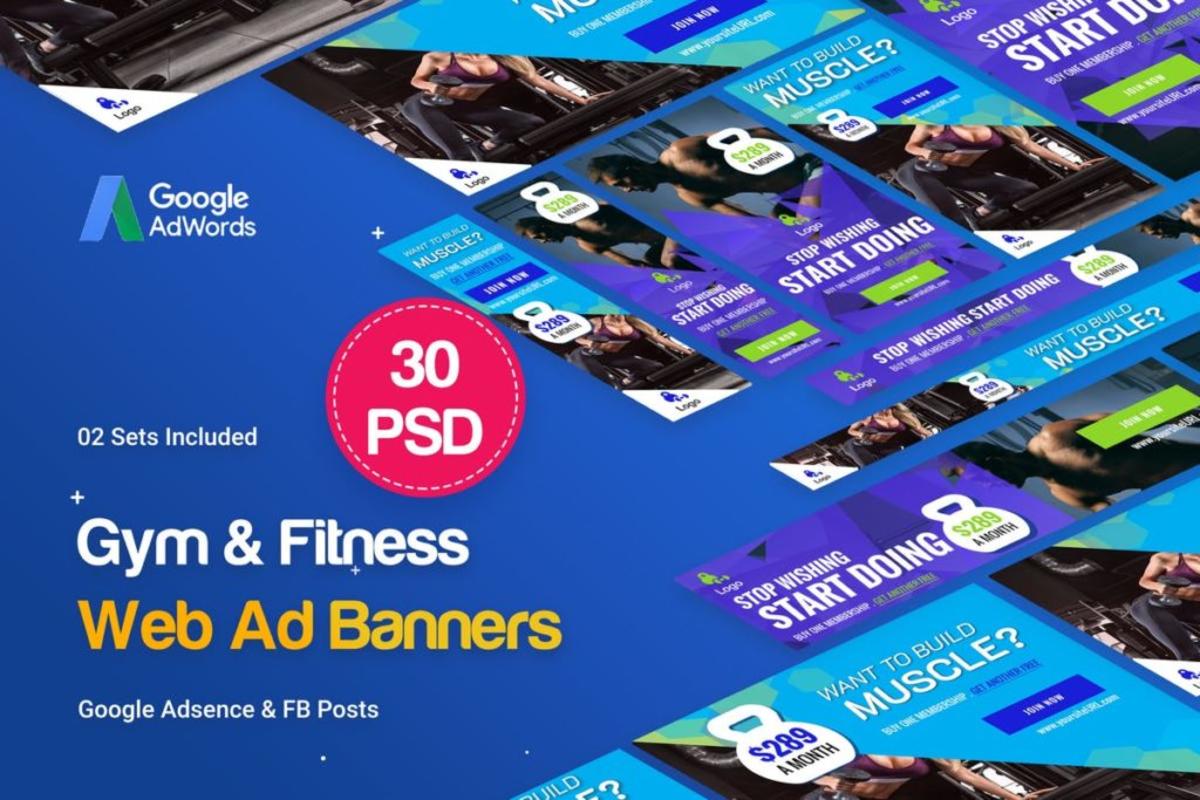 [JPG,PSD]30个健身主题Banner广告图PSD模板