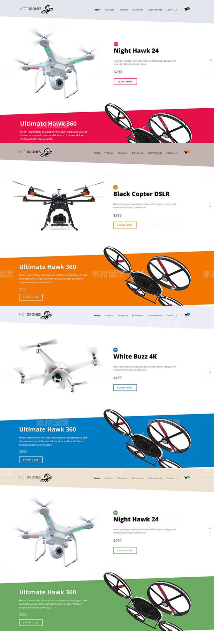 [ZIP,PDF]高科技产品官方网站Joomla主题模板 Hot Drones