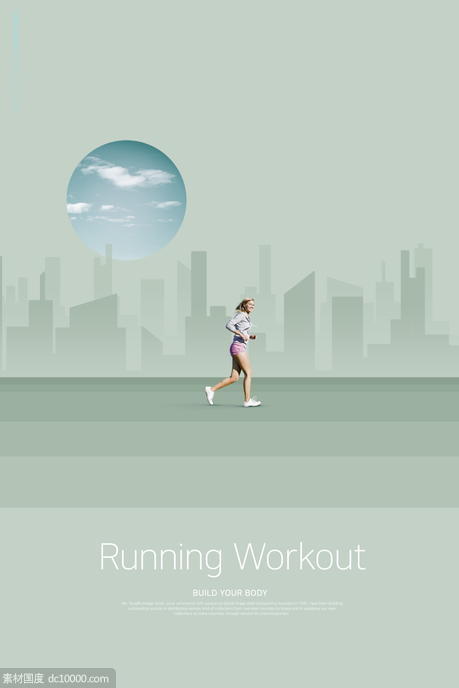 运动健身户外创意设计跑步网球攀岩舞蹈海报 - 源文件
