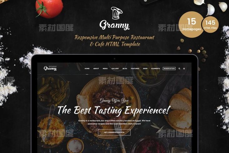 【HTML,LESS,CSS,JS】典雅餐厅和咖啡馆品牌网站HTML模板 
