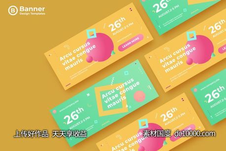 【AI,EPS】简约的时尚高端渐变色彩banner海报设计模板-15-源文件-素材国度dc10000.com