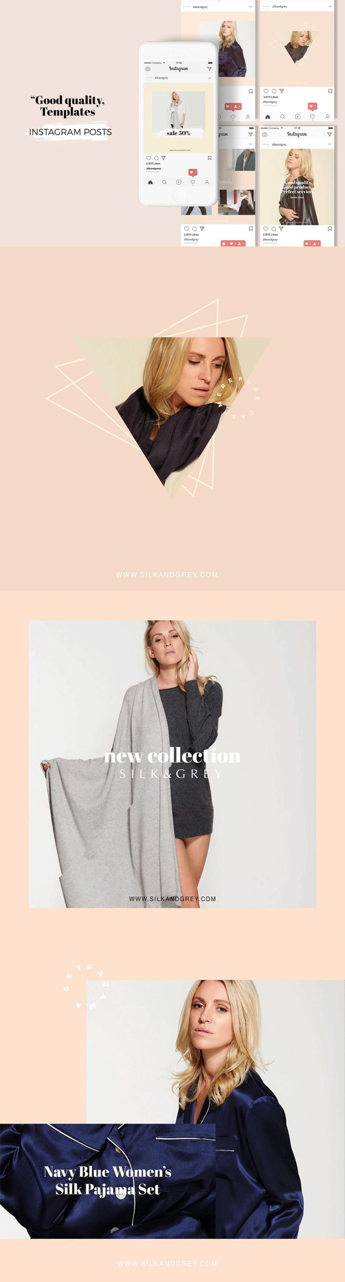 【PSD】优雅时尚的朋友圈，博客社交媒体图片设计