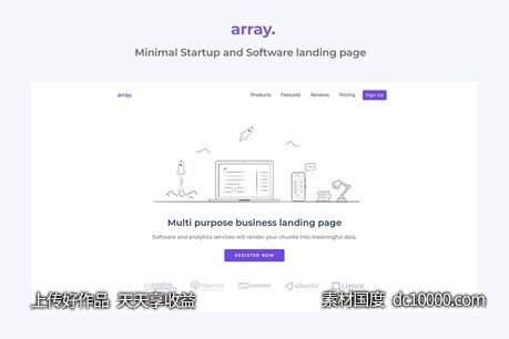 【HTML,CSS,JS】极简主义网站着陆页设计HTML模板-源文件-素材国度dc10000.com
