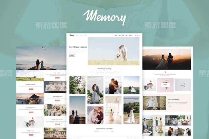 【psd】婚礼策划婚礼邀请婚纱摄影公司网站设计PSD模板 