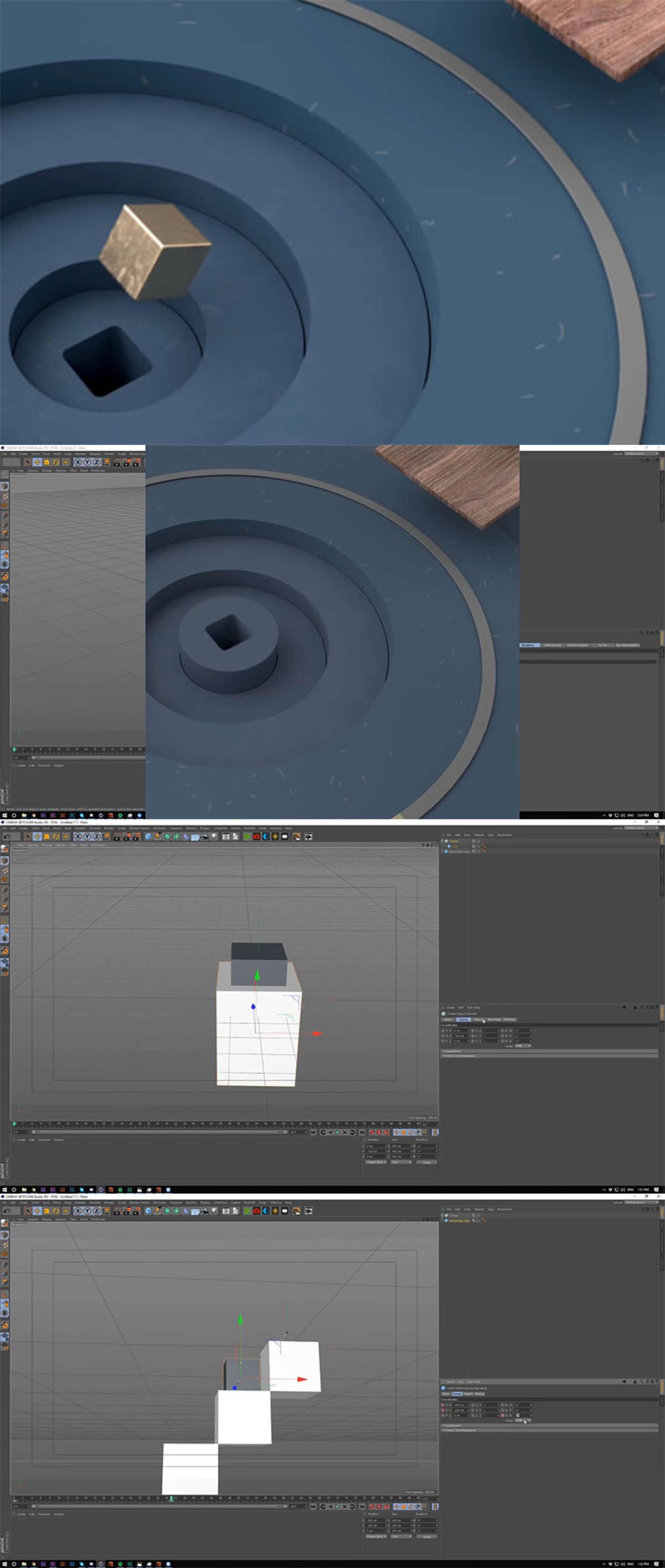 【MP4】C4D 弹跳方块动画教程