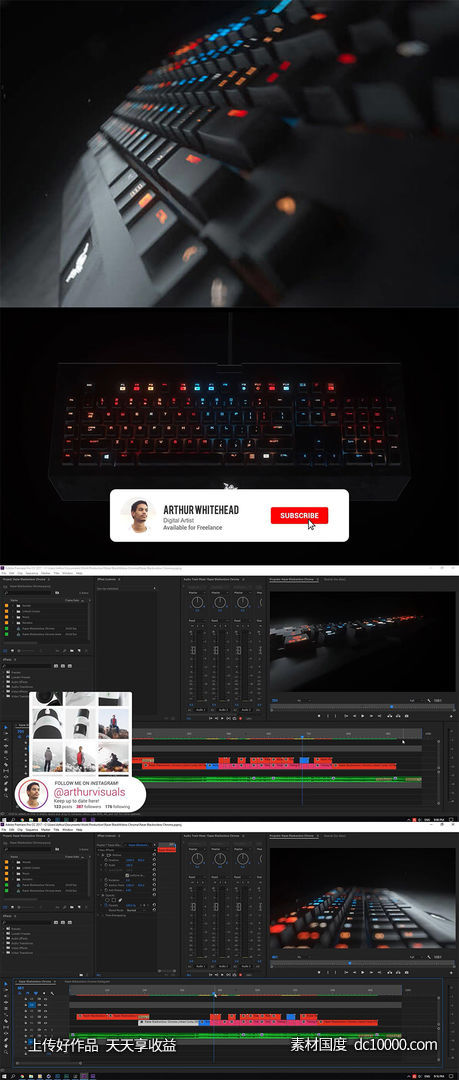 【MP4】C4D Razer BlackWidow Chroma 广告教程-源文件-素材国度dc10000.com