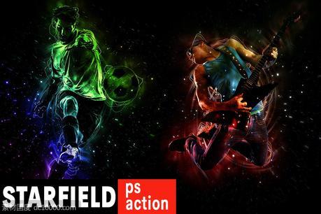 星光熠熠照片背景特效PS动作下载 Starfield Photoshop Action【atn】 - 源文件
