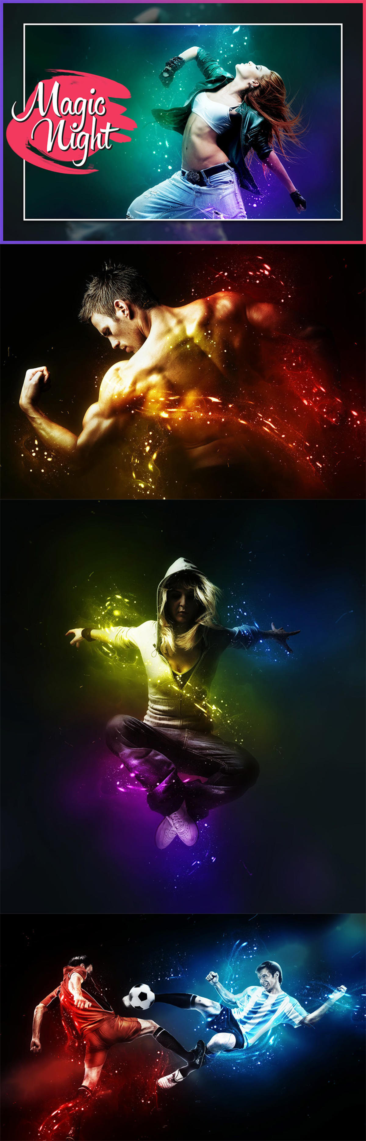 神奇闪光效果肖像摄影后期处理PS动作【ABR,ATN,TXT】