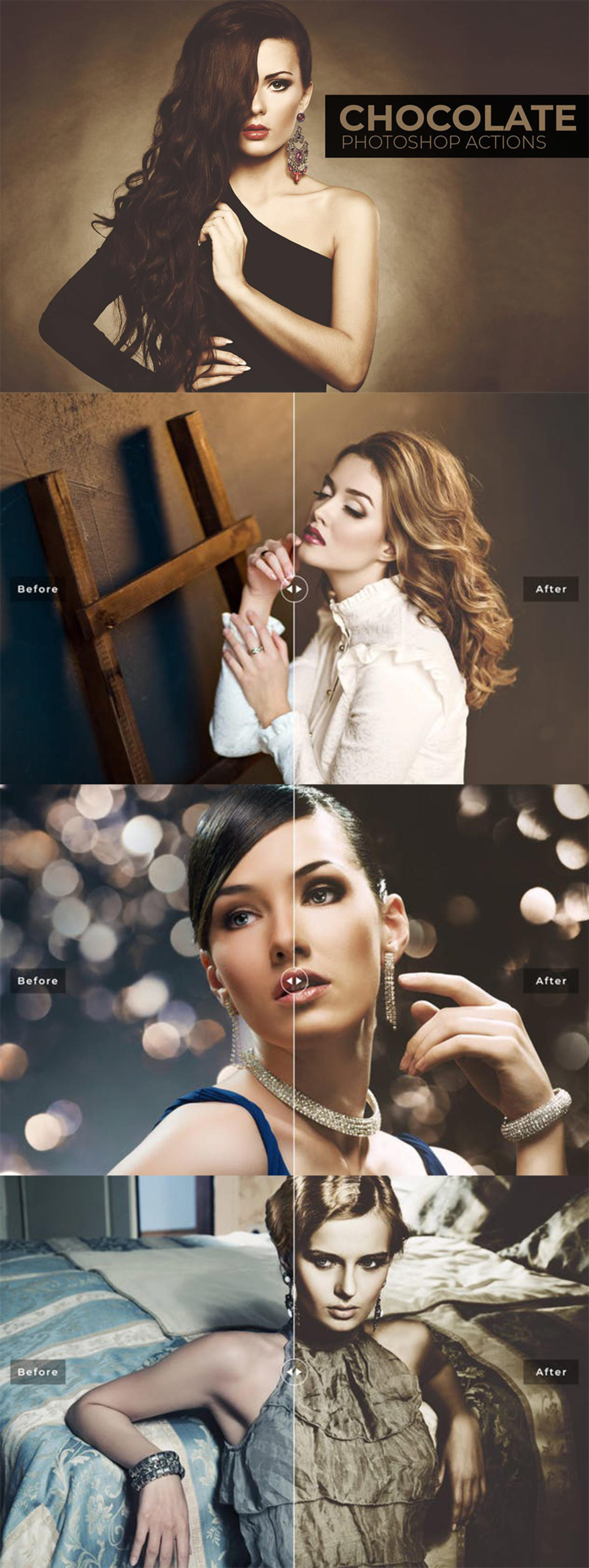 巧克力色彩调色滤镜PS动作【ATN】