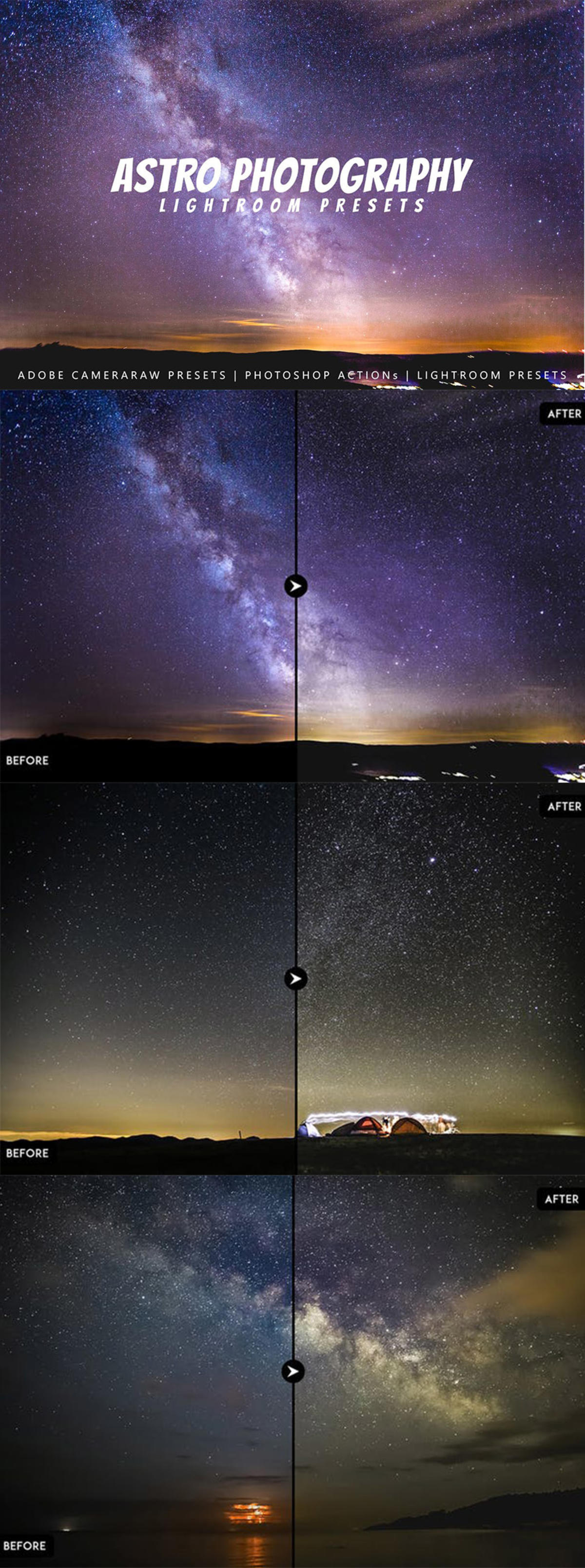 20款天文星空摄影调色滤镜LR预设【ATN,LRTEMPLATE】