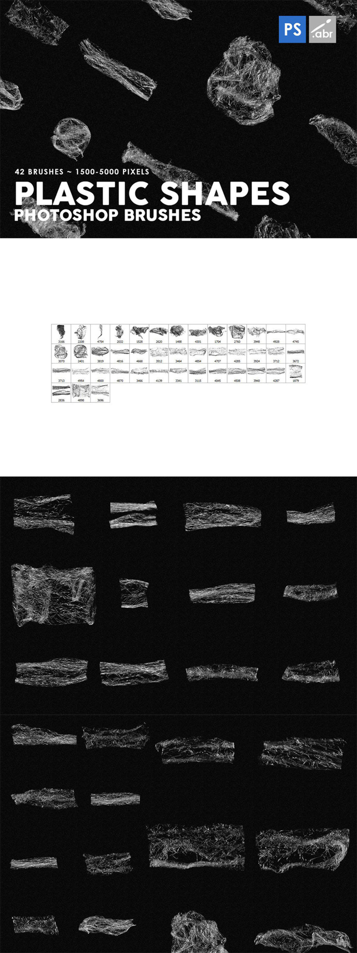 42个塑料形状的PS图案笔刷【abr】