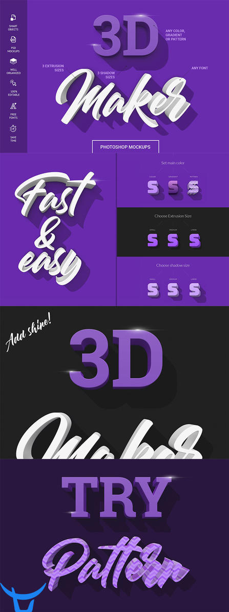 源文件下载  3D立体字体特效PSD模板【PSD,PDF】  