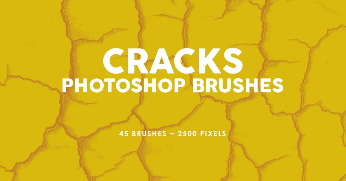 45个逼真裂纹PS印章笔刷合集 45 Cracks Photoshop Stamp Brushes