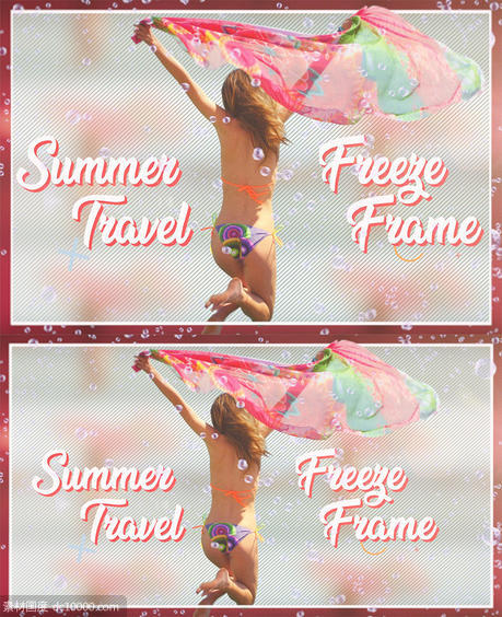 夏日旅行摄影后期处理相框素材PSD模板 Summer Travel Freeze Frame - 源文件