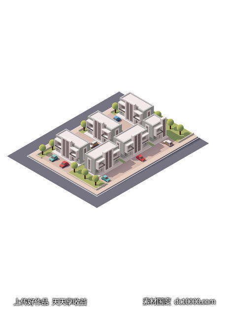 社区 建筑 3d -源文件-素材国度dc10000.com
