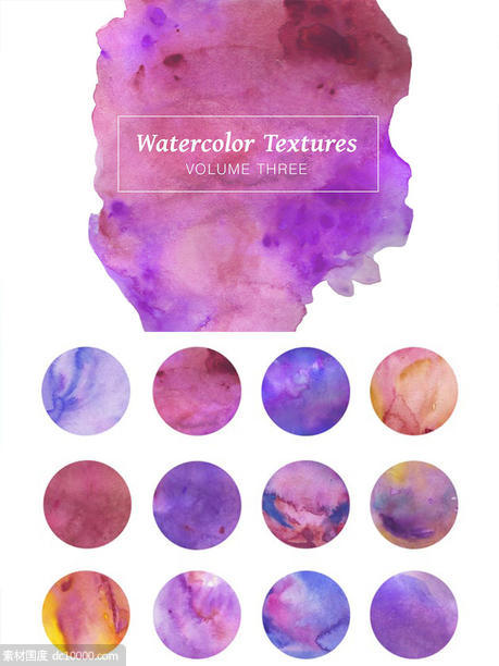 高分辨率紫色涂料水彩纹理Vol.3【PNG】 - 源文件