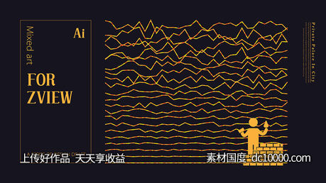 潮流几何图形网格圆形螺旋科技背景矢量AI素材-源文件-素材国度dc10000.com