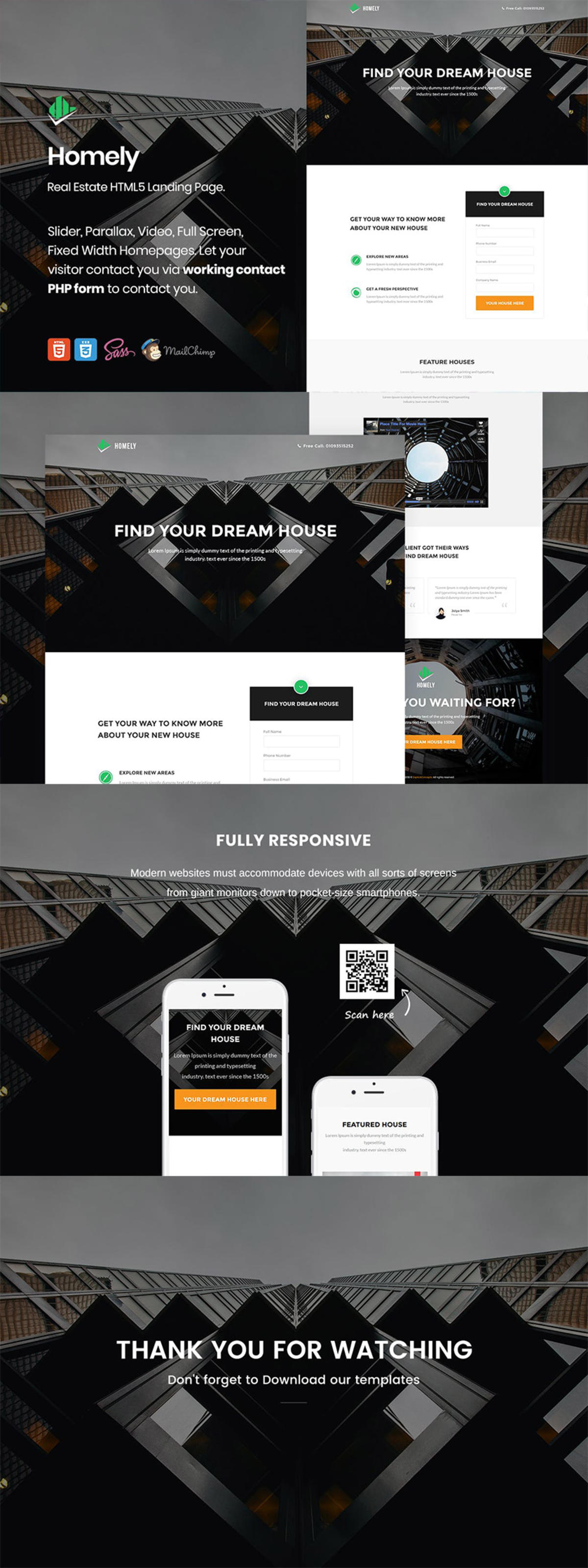 房产中介销售网站HTML着陆页模板【HTML,CSS,SASS,JS,PSD,EPS,AI】