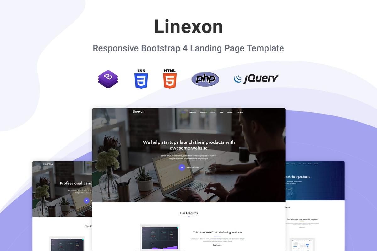 Bootstrap框架多用途网站着陆页设计HTML模板【HTML,CSS,JS】