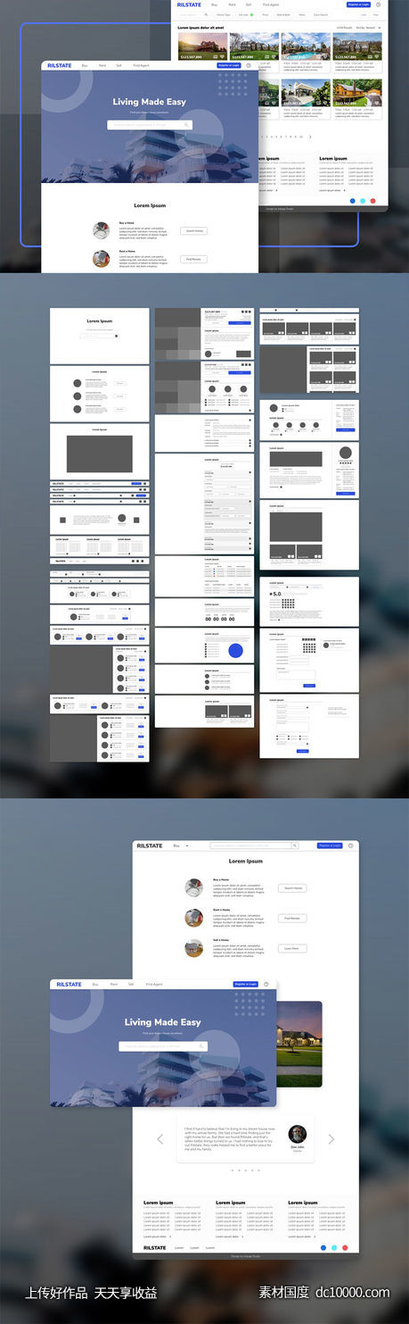 房地产租赁销售网站设计HTML模板【xd】-源文件-素材国度dc10000.com