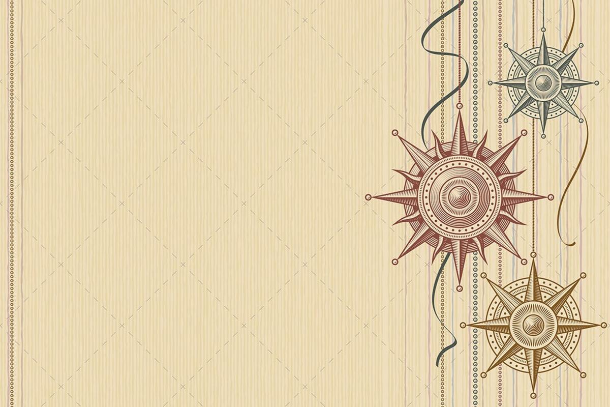 复古圣诞装饰品高清背景素材【EPS,JPG】