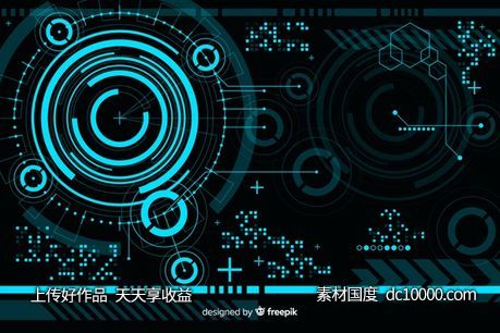 抽象HUD科技背景【jpg,eps,ai】-源文件-素材国度dc10000.com
