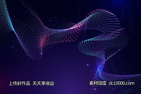 粒子发光科技背景【jpg,ai】 - 源文件