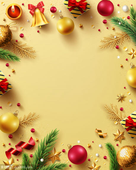 金色奢华圣诞广告元素【jpg，eps】 - 源文件
