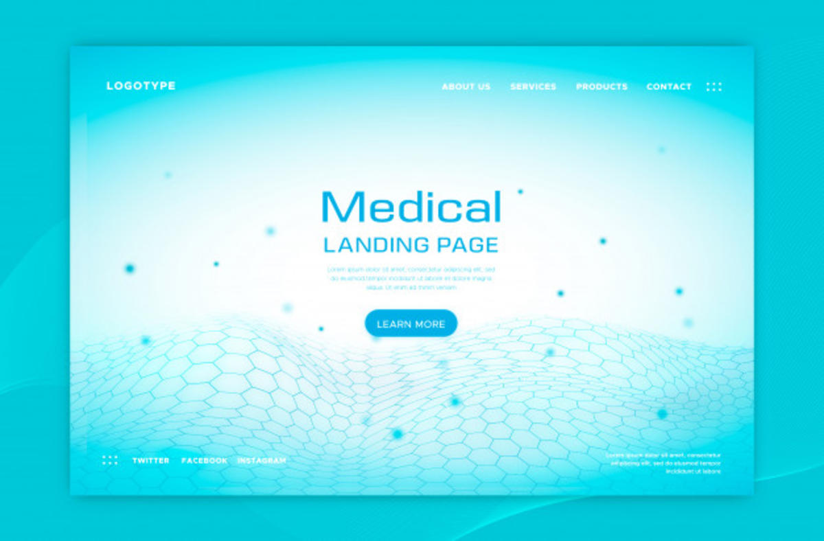 医疗着陆页科技背景 Medical landing page Vector【eps，jpg】