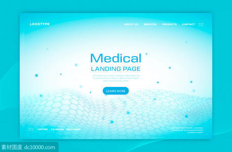 医疗着陆页科技背景 Medical landing page Vector【eps，jpg】 - 源文件