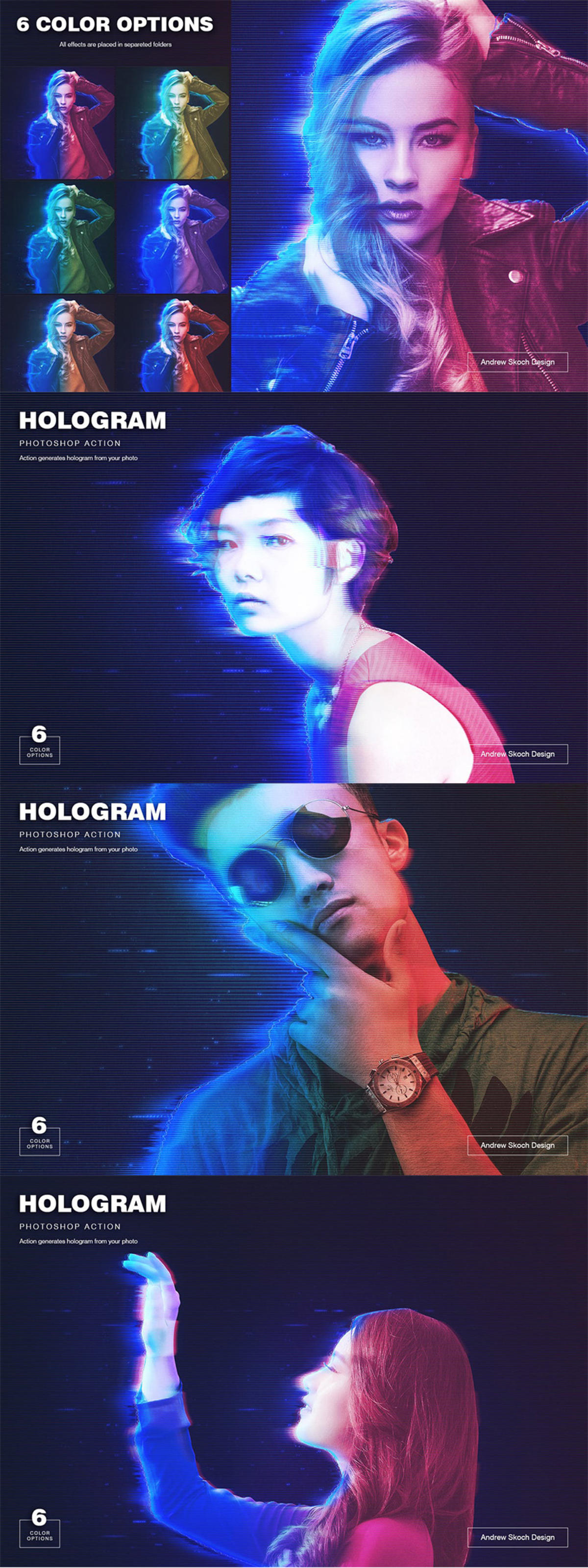 PS动作  全息彩色动感线条在线游戏创意holorgam效果【ATN,PAT,PDF】