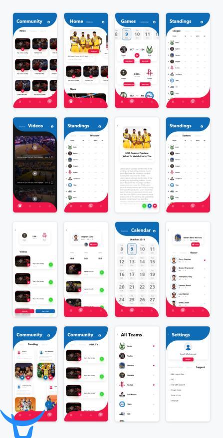 源文件下载  体育app NBA UI redesign .xd素材下载  
