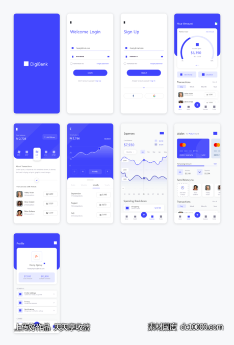 银行 支付 钱包app ui .sketch素材下载-源文件-素材国度dc10000.com
